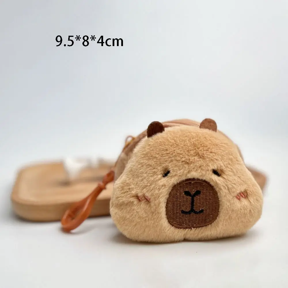 Nieuwe Creatieve Capybara Anime Pluche Portemonnee Mode Kawaii Zakken Hanger Opbergtas Ronde Mini Portemonnee