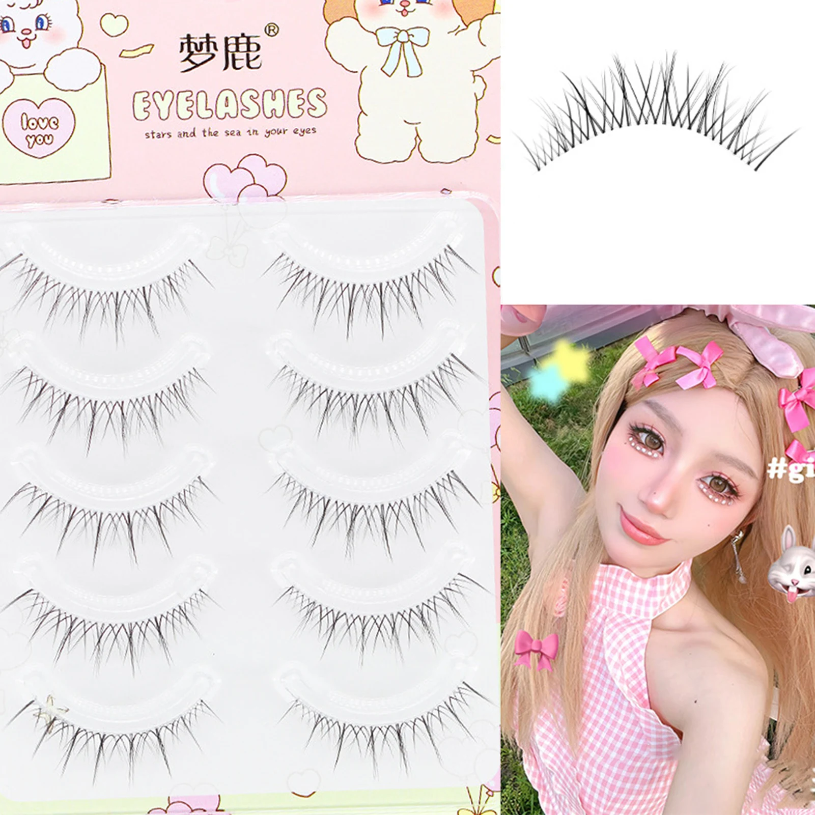 Simulation de grappe de cils individuels, Extensions de maquillage, bande de cils pour la beauté des yeux, Cosplay, outil de maquillage DIY