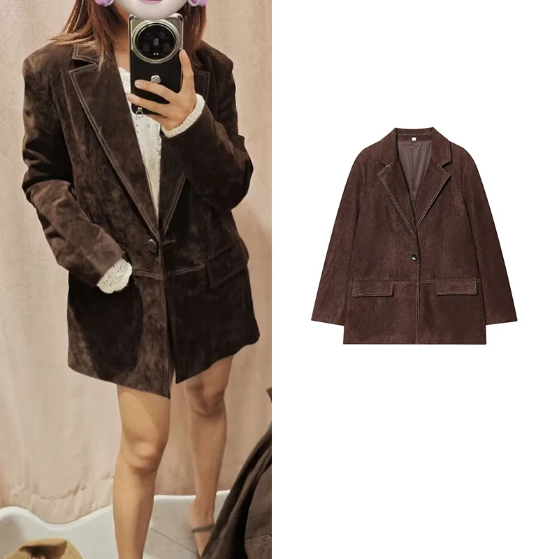 

Women's Jackets Autumn 2025 New Chic Slim V-neck Elegant Office Blazers Fashion Street Autumn Joker Travel Women's Youth Coats
