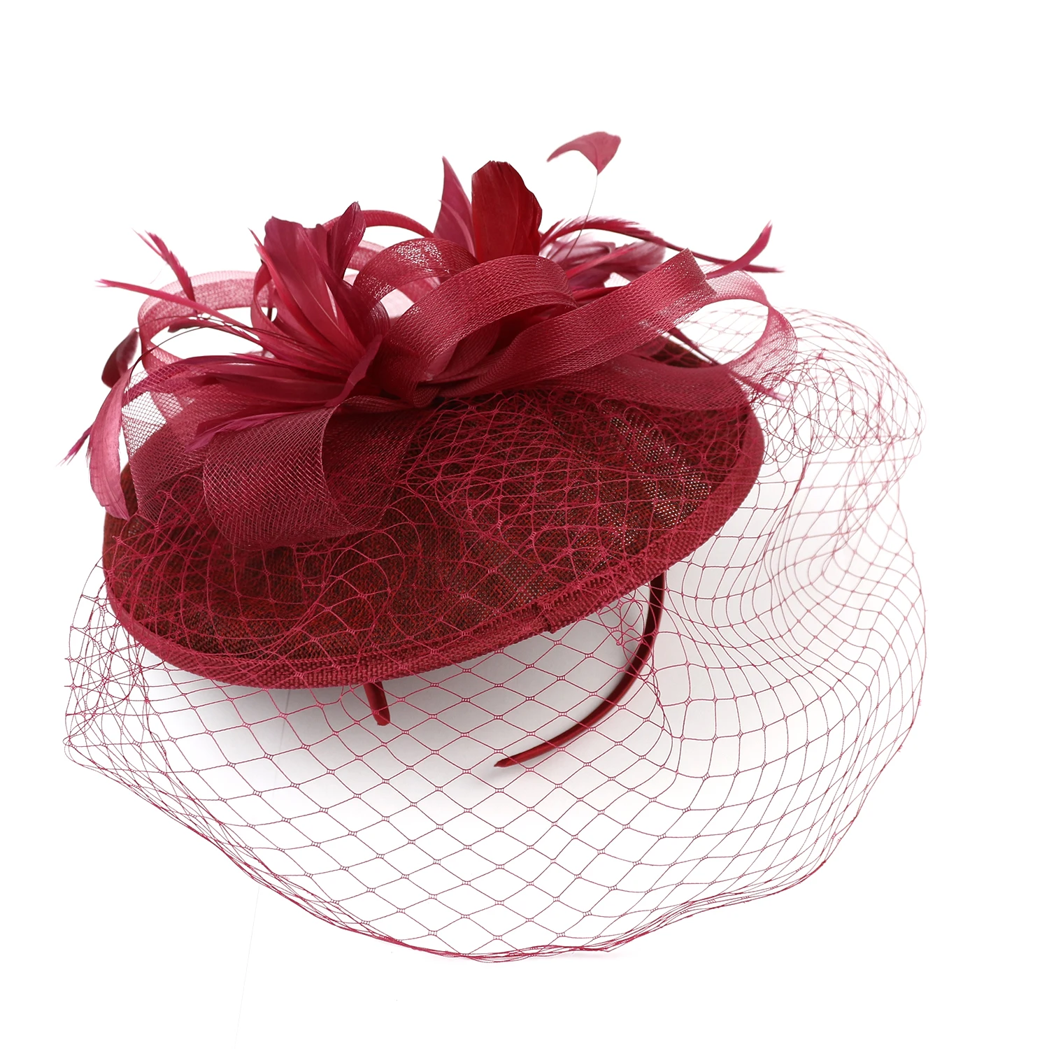 Women Feather Fascinator Hat Flower Headband with Clip，Ladies’ Cocktail Tea Party Kentucky Derby Jockey Club Hair Accessories