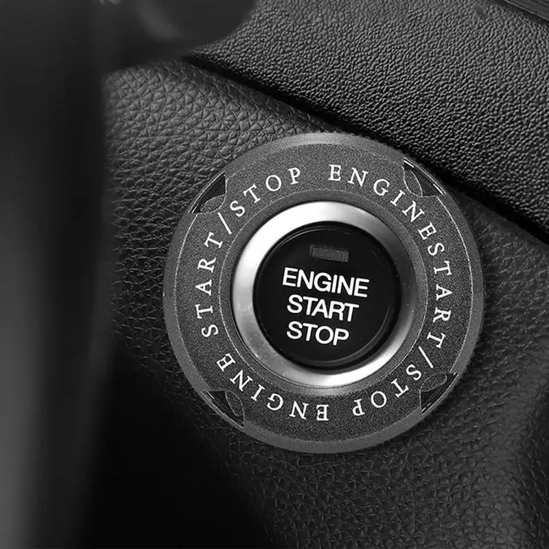 Car Moto Engine Start Stop Button Cover Ignition Switch Blade-type Rotatable Protection Cap Interior Decoration Decor Sticker