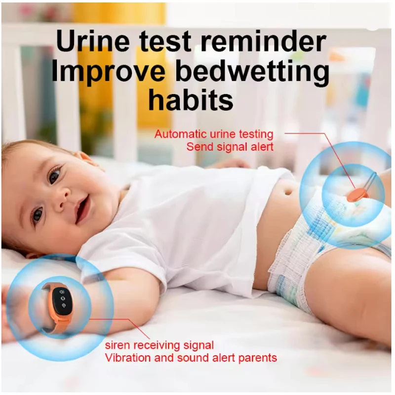 Wireless Bedwetting Alarm Reusable High Sensitivity Urine Sensor With Long Battery Life Anti-loss Device For Kids Safety