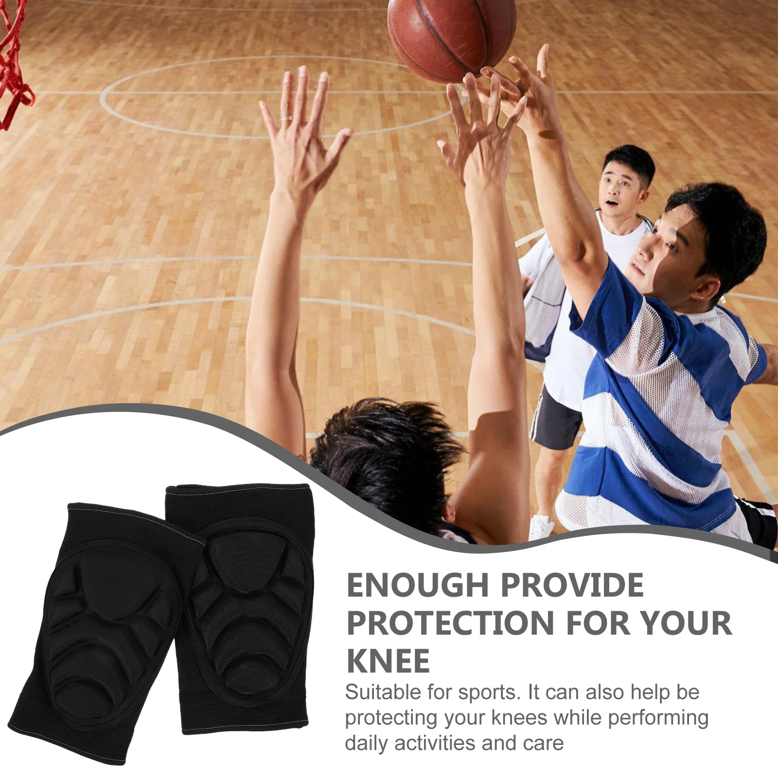 

1 Pair Thickened Sponge Knee Pad For Sports Support Running Basketball Volleyball Wrestling Dancing Cycling Skiing Snowboarding