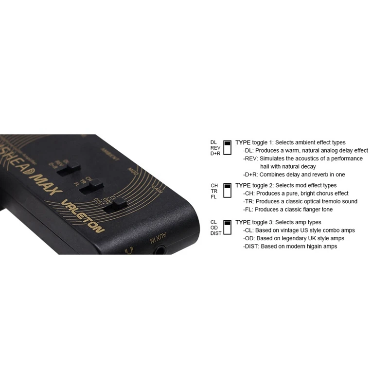 Valeton RH-100 Rushead Max USB recargable portátil de bolsillo guitarra bajo auriculares amplificador de mano dormitorio enchufable multiefectos