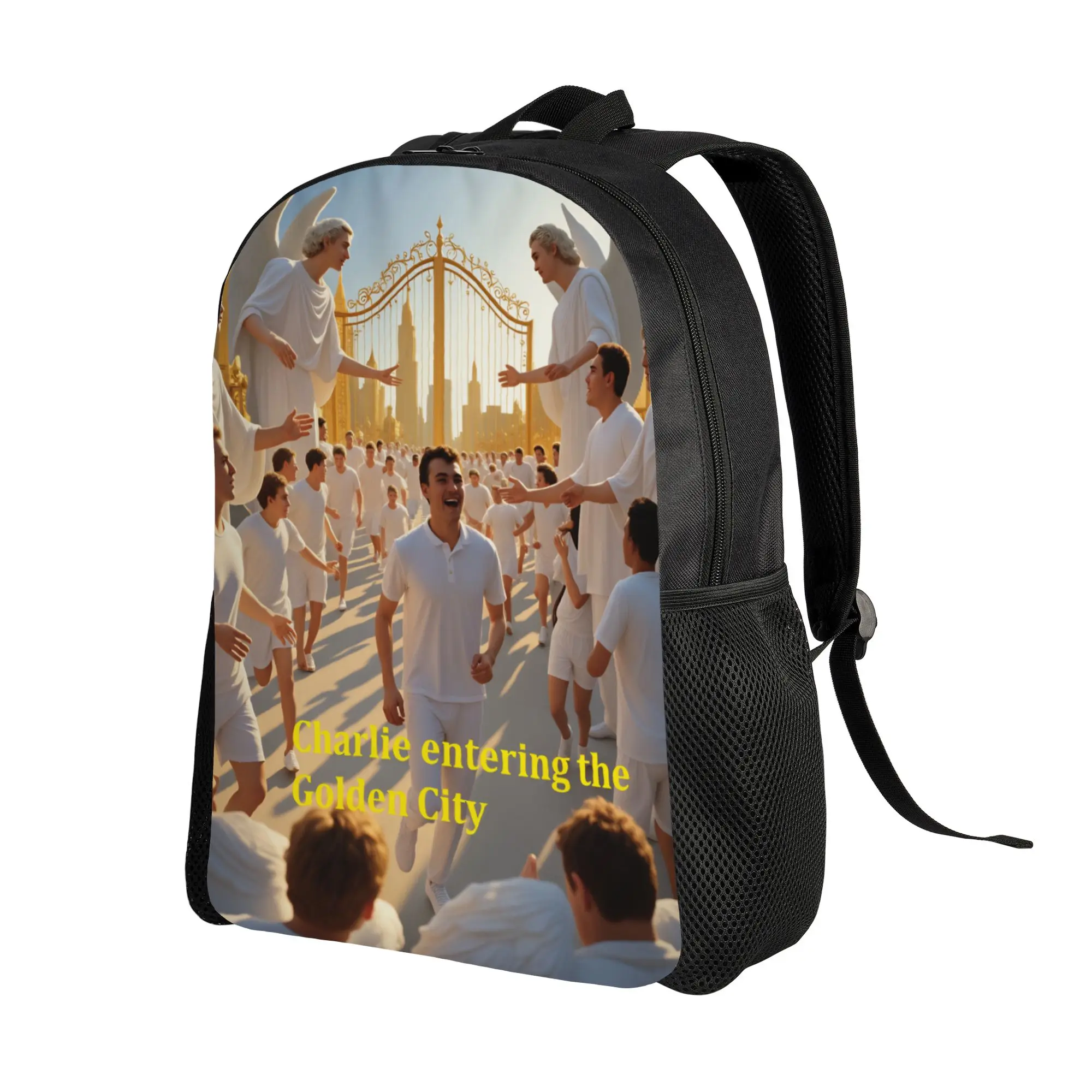Charlie Kirk Angelic Advocate Backpack  Outdoor Backpacks Unisex Leisure School Bags Custom Soft Rucksack