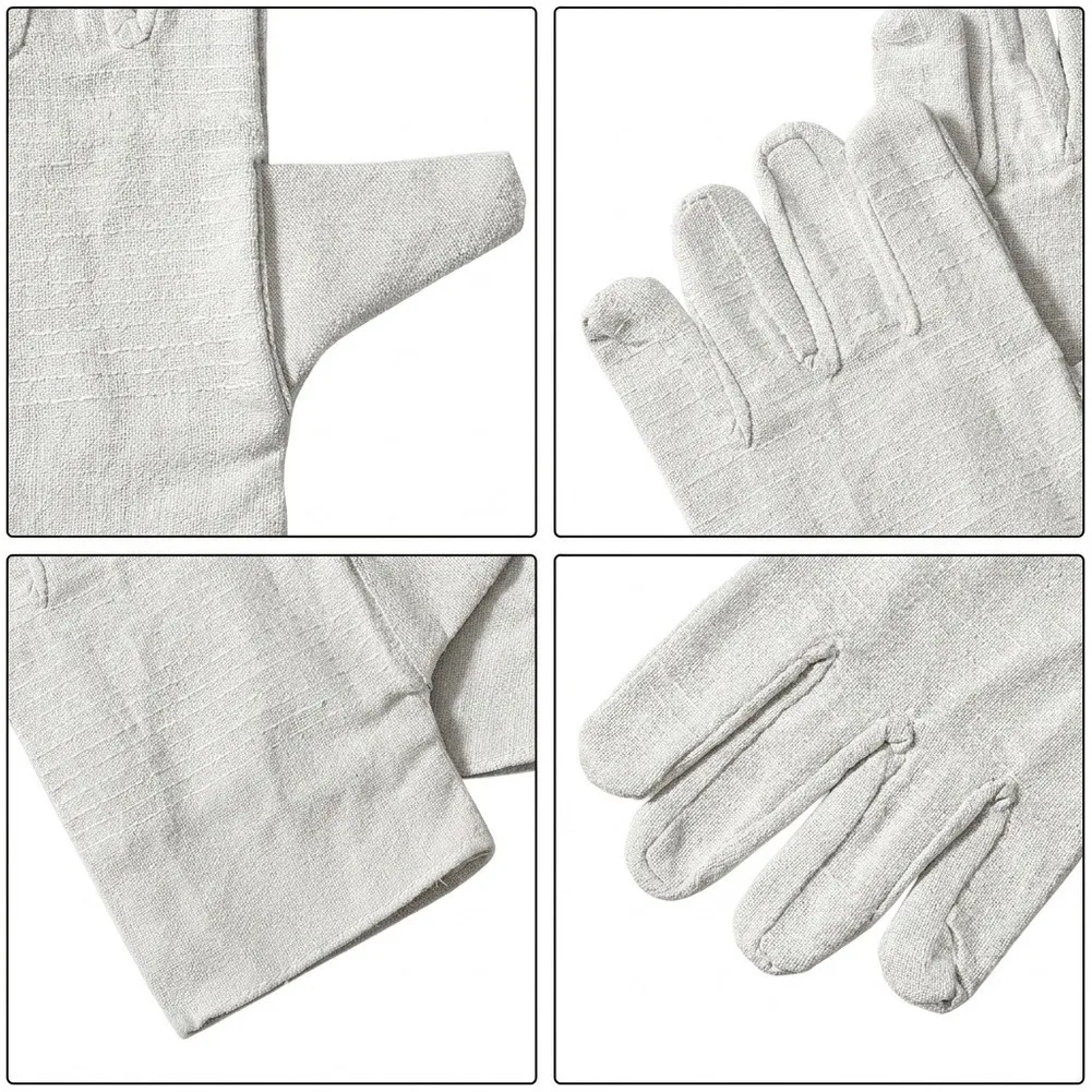 Double Layer Canvas Welding Gloves 9.45in Long 14cm Palm Width 12cm Finger Section for Consistent Fit and Safety