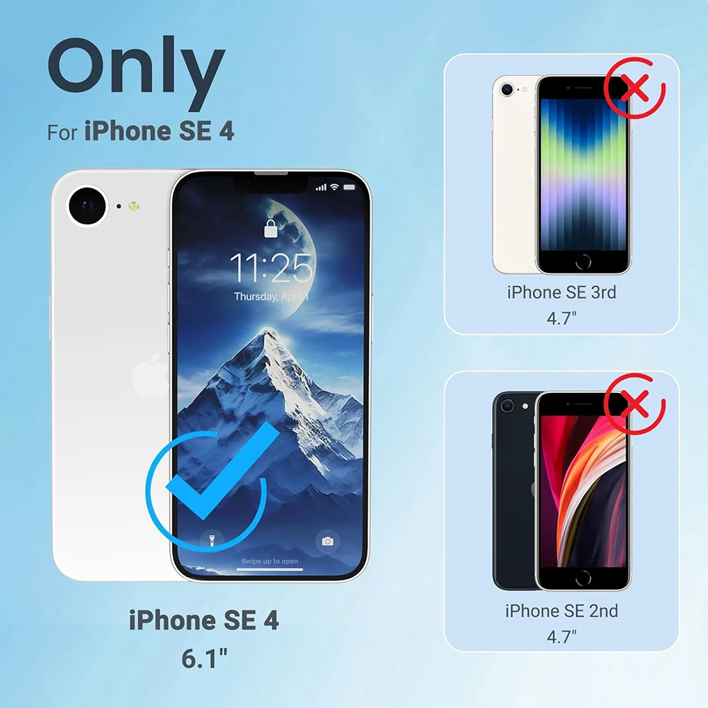 Strong Magnetic Magsafe Case For iPhone 16E 16 E Hybrid Shockproof Cover For Iphone SE 4 SE4 2025 Clear Hard Back Silicone Shell - náhled 2