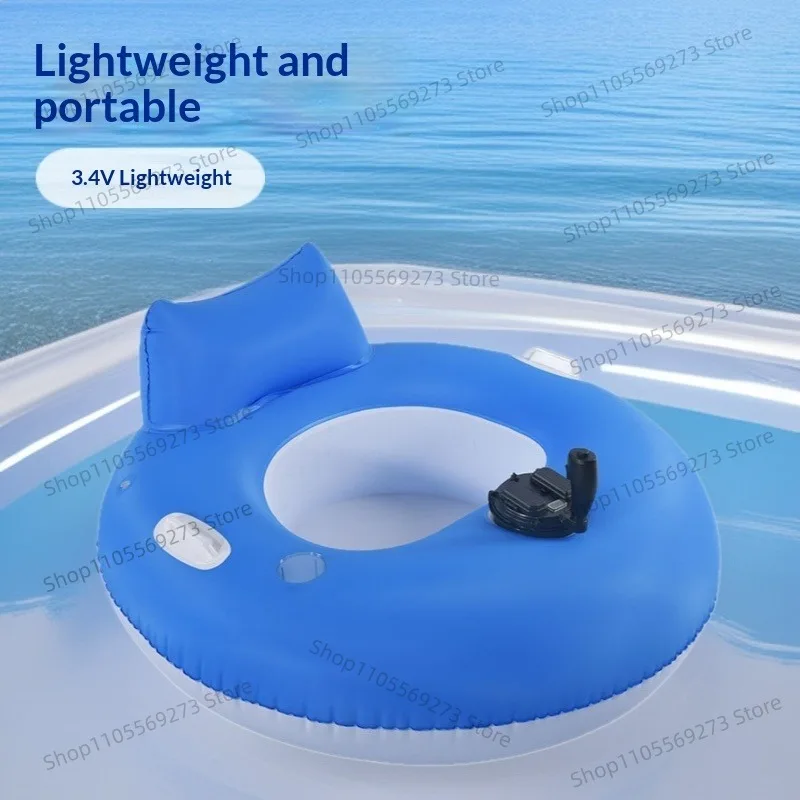 New Inflatable Electric Floating Lounge Chair with Built-in Propeller, Foldable Backrest, for Adults, Outdoor Pool & Water Use