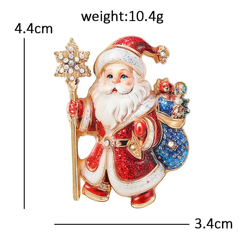 Wuli&baby Schöne Weihnachtsmann-Broschen für Damen und Herren, als Geschenk für Weihnachten, Vatertag, Partys, Broschen-Pins, Neujahrsgeschenke – Detail 2