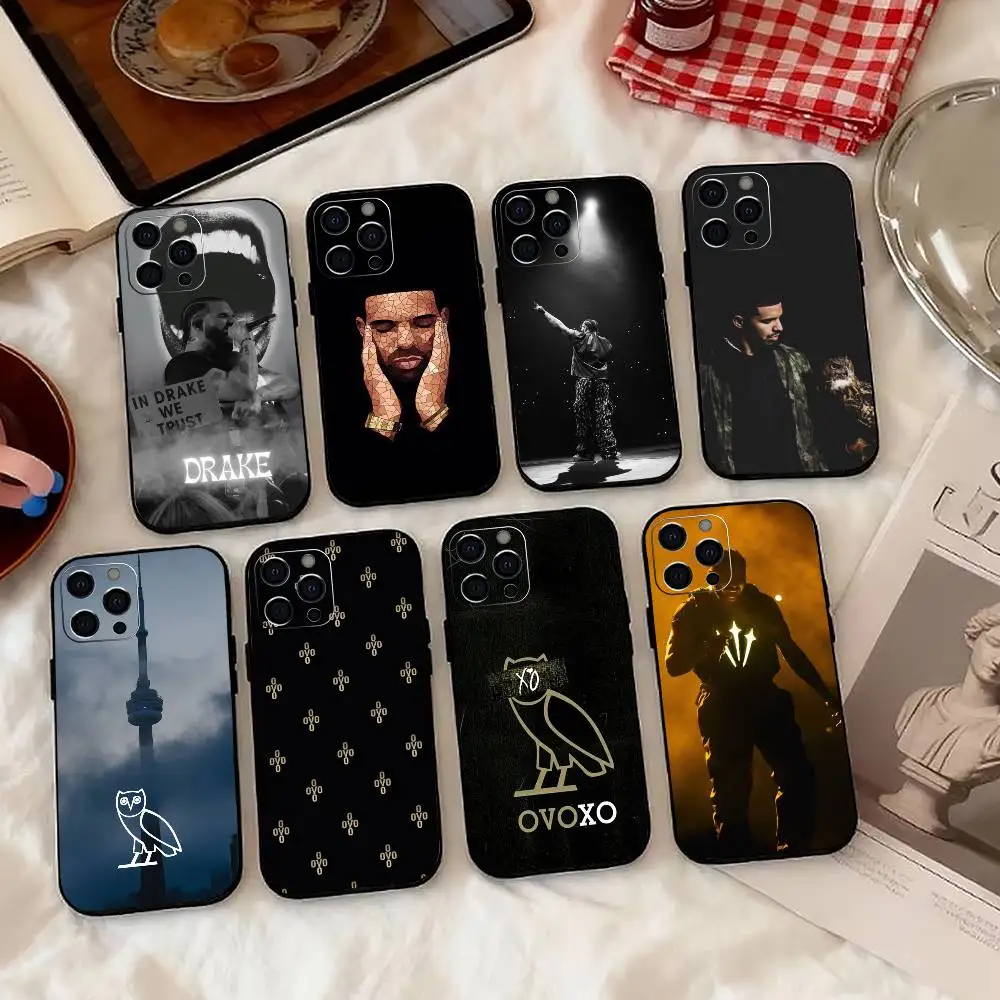 

D-Drake OvO-o OWL Phone Case For iPhone 17,16,15,14,13,12,11 Plus,Pro Max,XS,Soft Silicone Black Cover