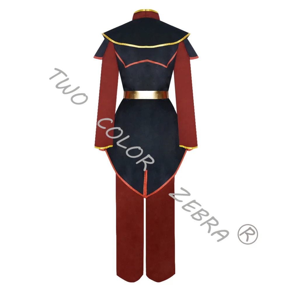 Anime Avatar The Last Airbender Azula Cosplay Costume Wig Red Tops Pants Full Set Halloween Anime Party Role Play Clothings - view 6