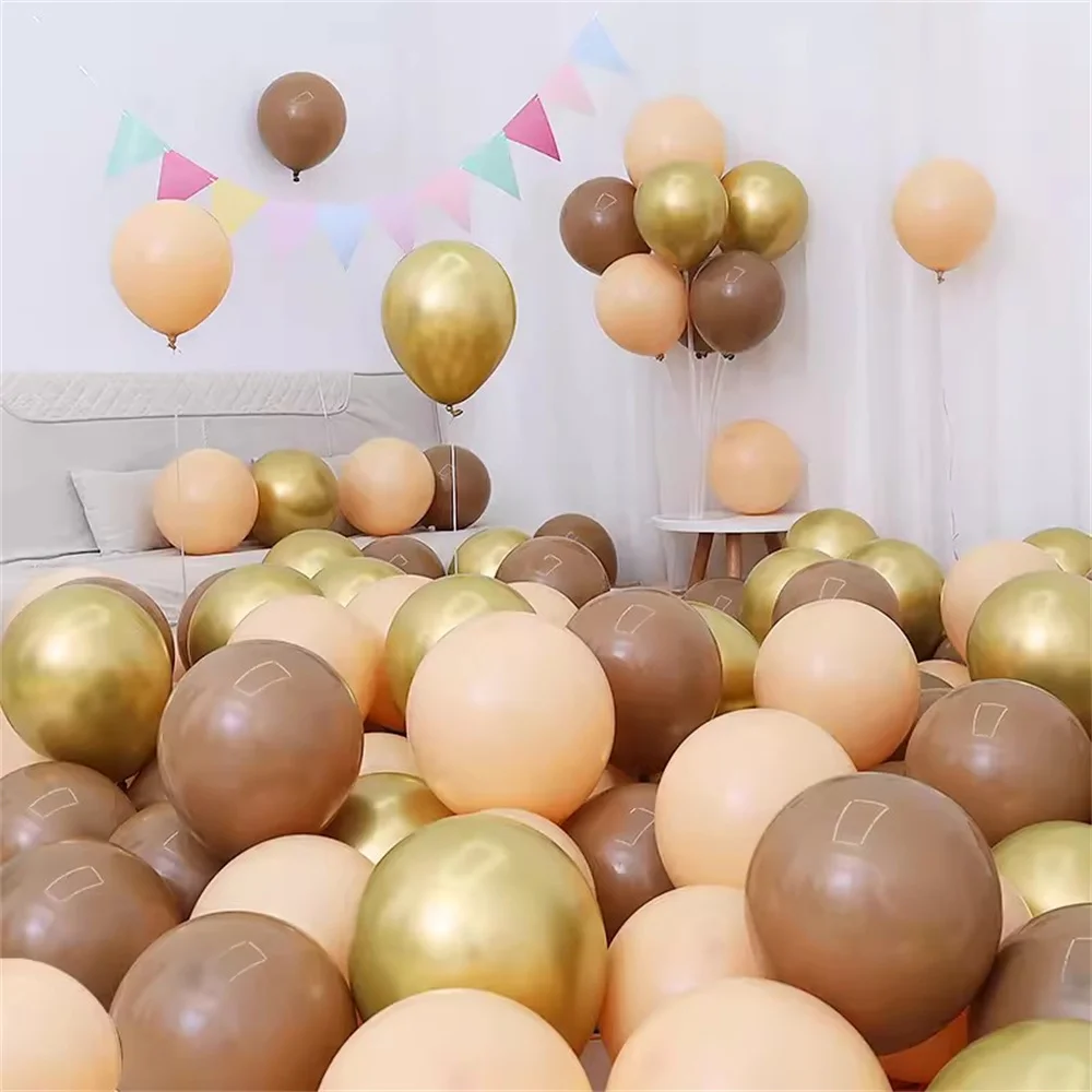 15pcs Cream Brown White Sand Balloons Pink Matte Beige Balloon Arch Wedding Bridal Shower Baby Birthday Party Decor Air Globos