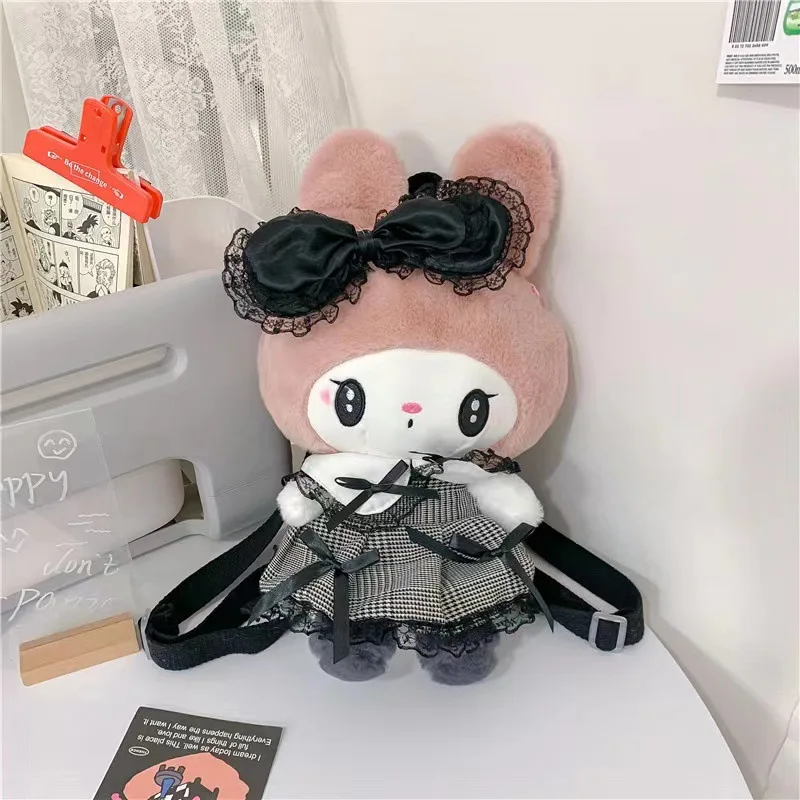 32CM nowy Sanrio Kuromi melodia Cinnamoroll śliczny pluszowy plecak wypchany poduszka na sofę dziewczyna Kawaii prezent urodzinowy