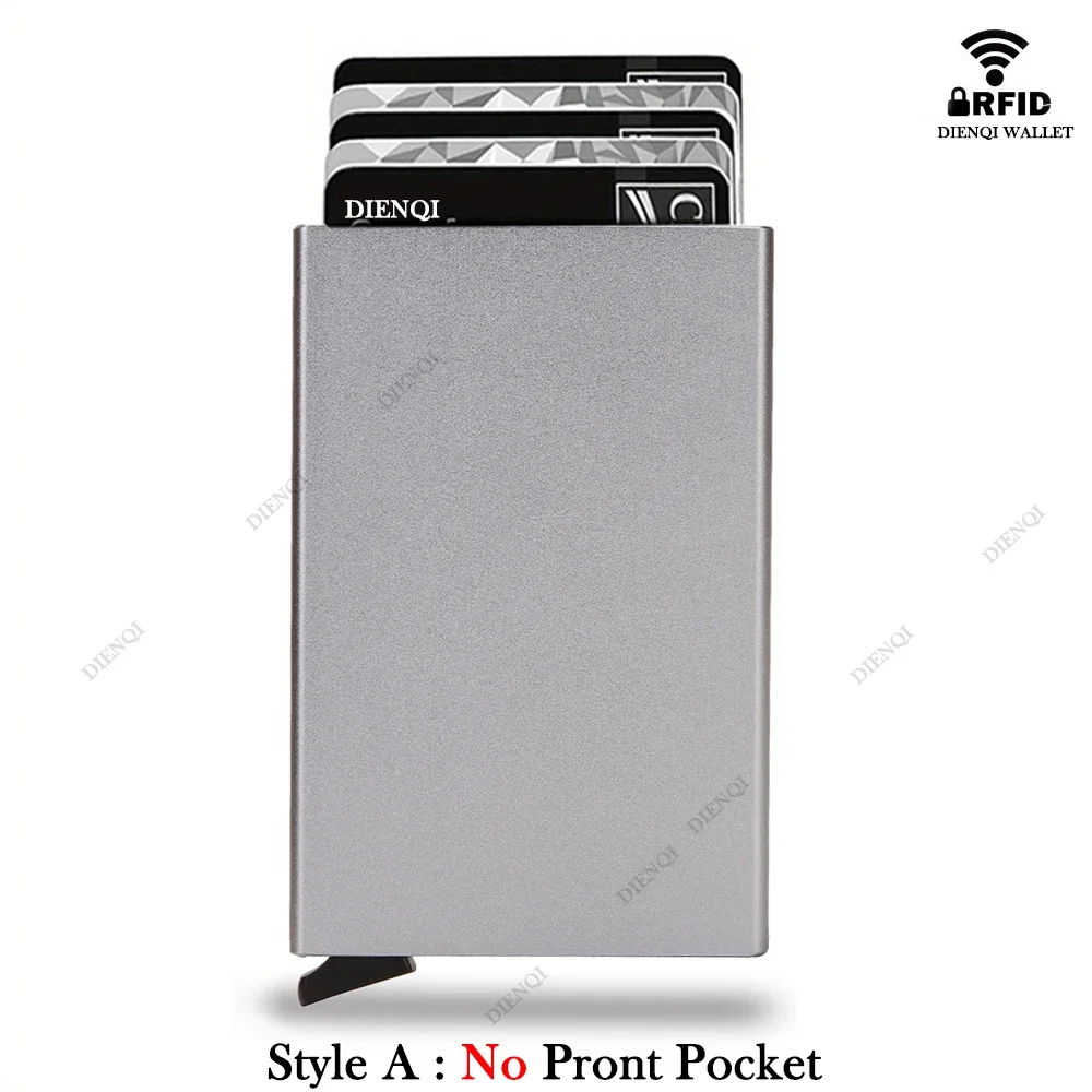 Rfid Smart Wallet Kartenhalter Metall Dünn Schlank Männer Frauen Geldbörsen Pop Up Minimalistische Geldbörse Kleine Schwarze Geldbörse Vallet Walets für Männer – Detail 14