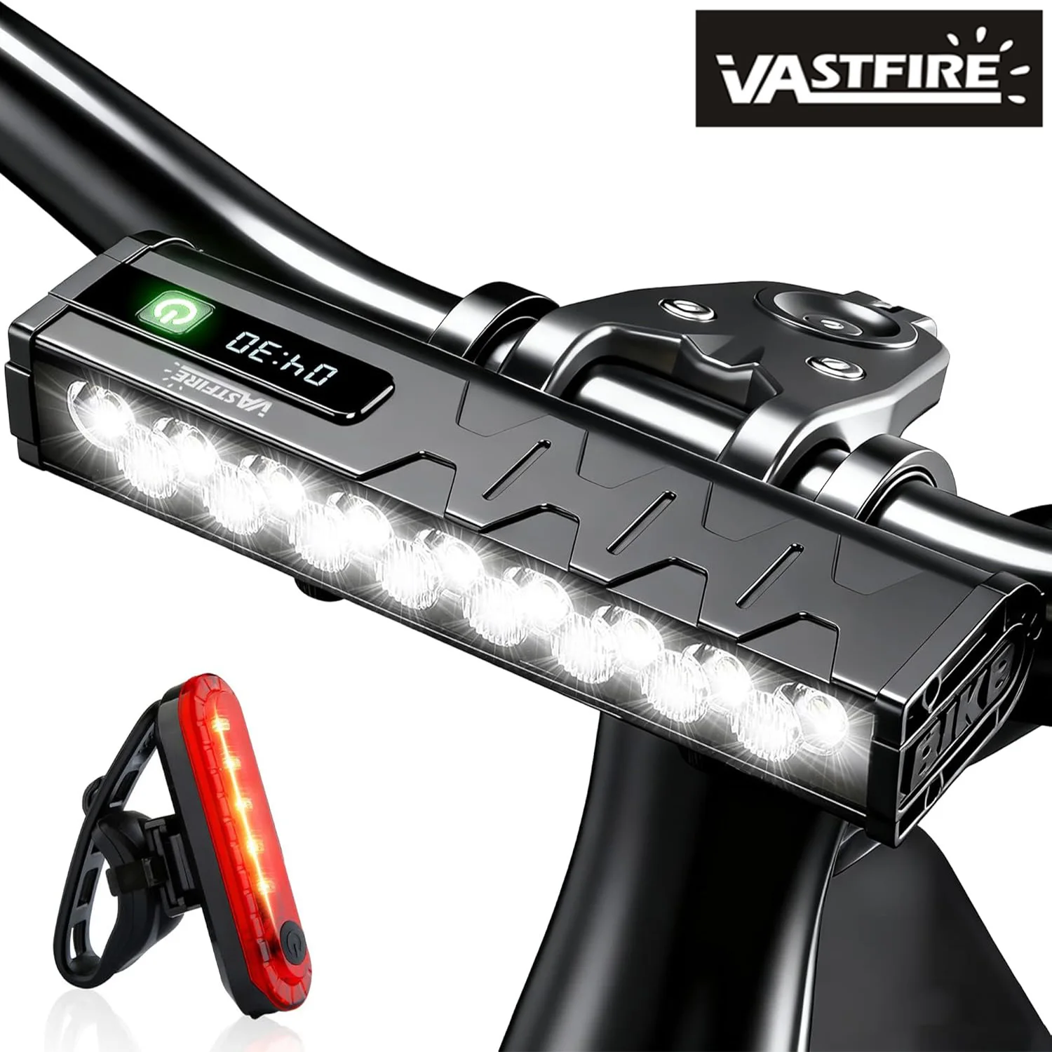 

Vastfire 17 LED Bike headlight and taillight , Super Bright Bicycle Light for Night Riding, USB Rechargeable Bike light