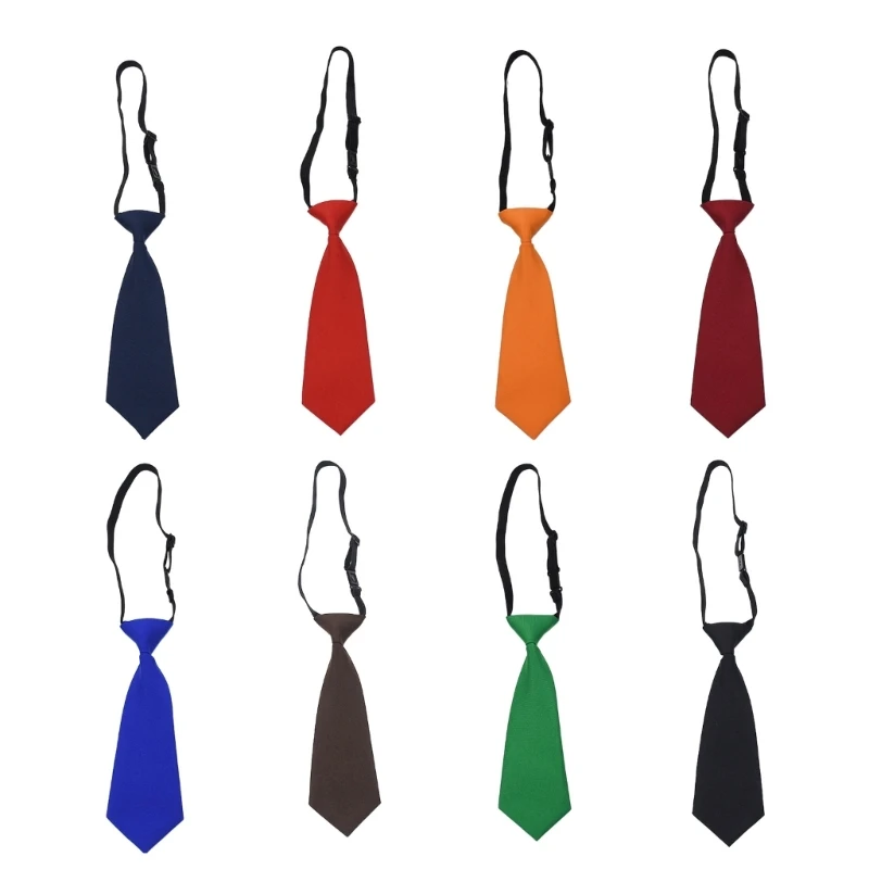 

Fashionable Boys' School Uniform Tie Children's Necktie for Weddings Elasticated