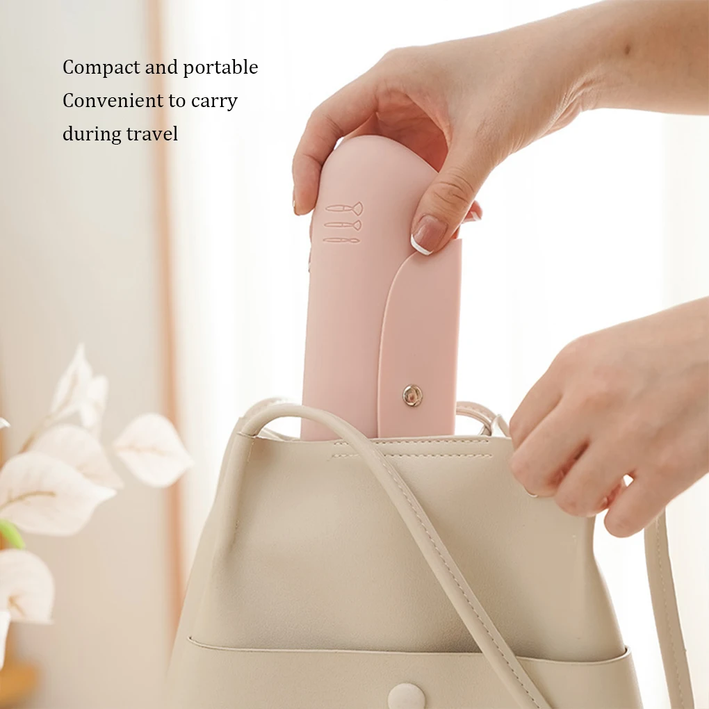 Easy To Clean Women S Toiletry Bags With Brush Case For Travel ADJUSTABLE FLAP COVER Brush Case pink