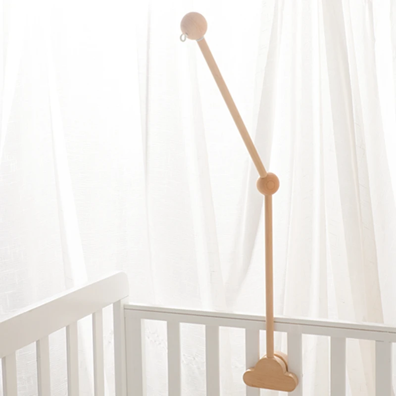 Soporte de campana de madera para bebé de 0 a 12 meses, soporte de campana para cama, móvil de madera, campana para cama de ganchillo para recién nacido, juguetes colgantes, sonajero para bebé
