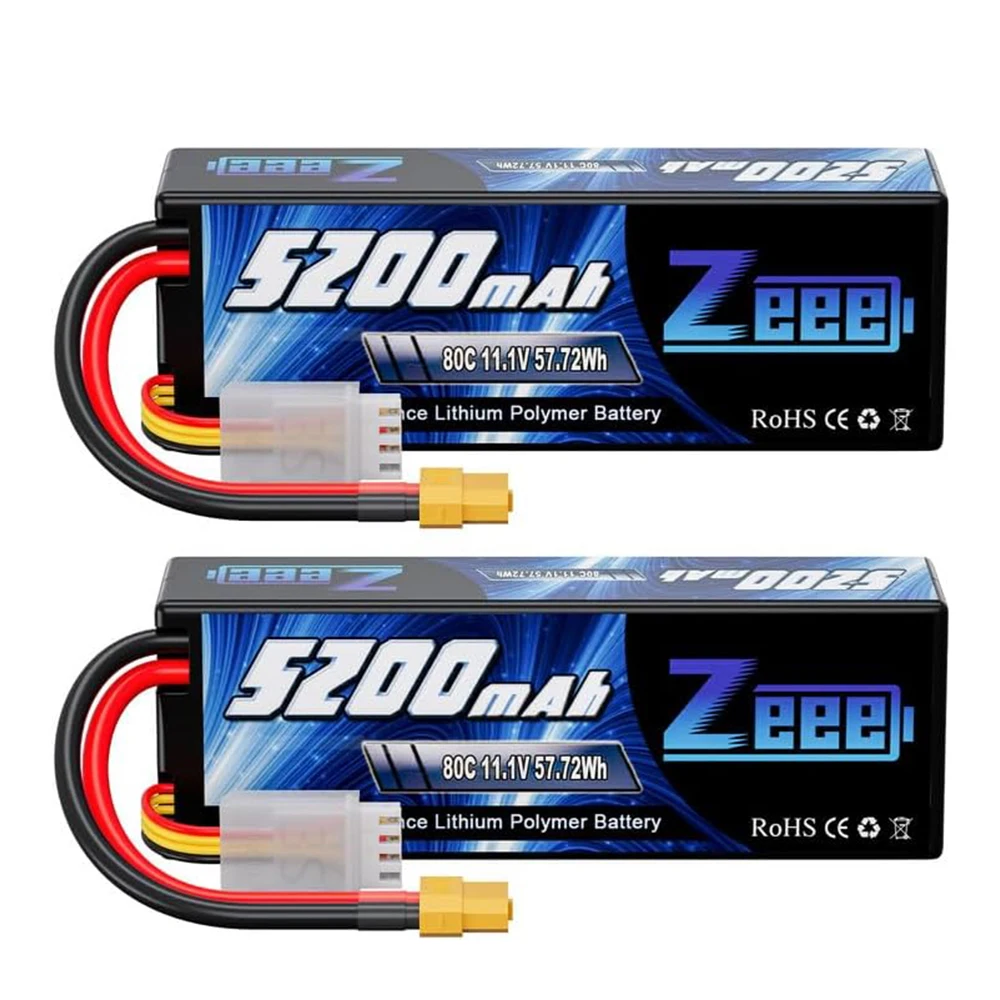 1/2pcs Zeee 3S 5200mAh Lipo Batterij 11.1V 80C met T/XT60/EC3/5 Plug Hardcase voor RC Auto Buggy Truck FPV Drone RC Model Onderdelen