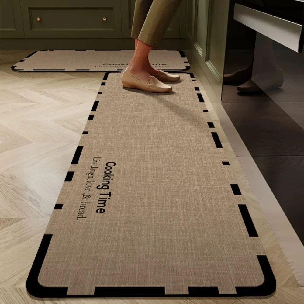 2pcs/set Kitchen Mats Absorb Oil Absorbent Diatomaceous Earth Water-absorbent Mat Bathroom Rug Erasable Washable Non-slip Carpet