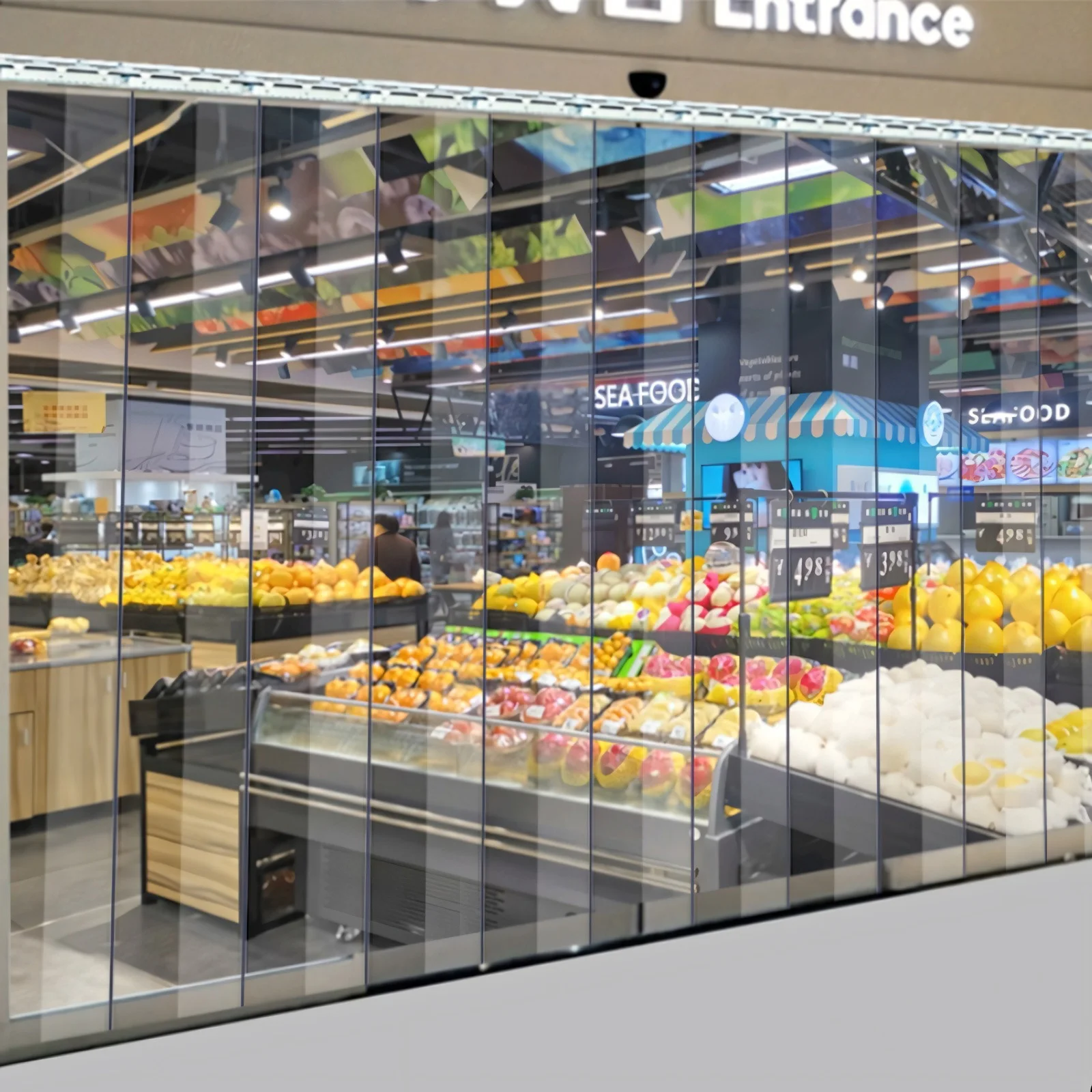 PVC-Lamellenvorhang, 7-teiliger Transparenter PVC-Streifenvorhang, Winddicht, Wasserdicht für Räume, Geschäfte, Supermärkte, Kühlräume – Detail 18