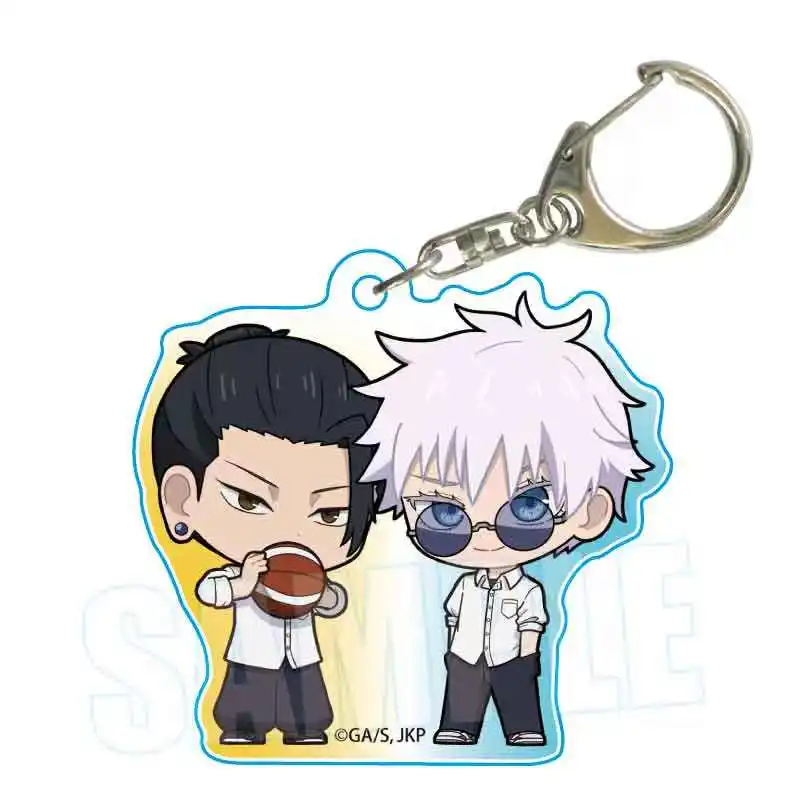 Jogo yu haibara geto suguru gojo satoru shoko ieiri chaveiro boneca anime acrílico chaveiro pingente para presente
