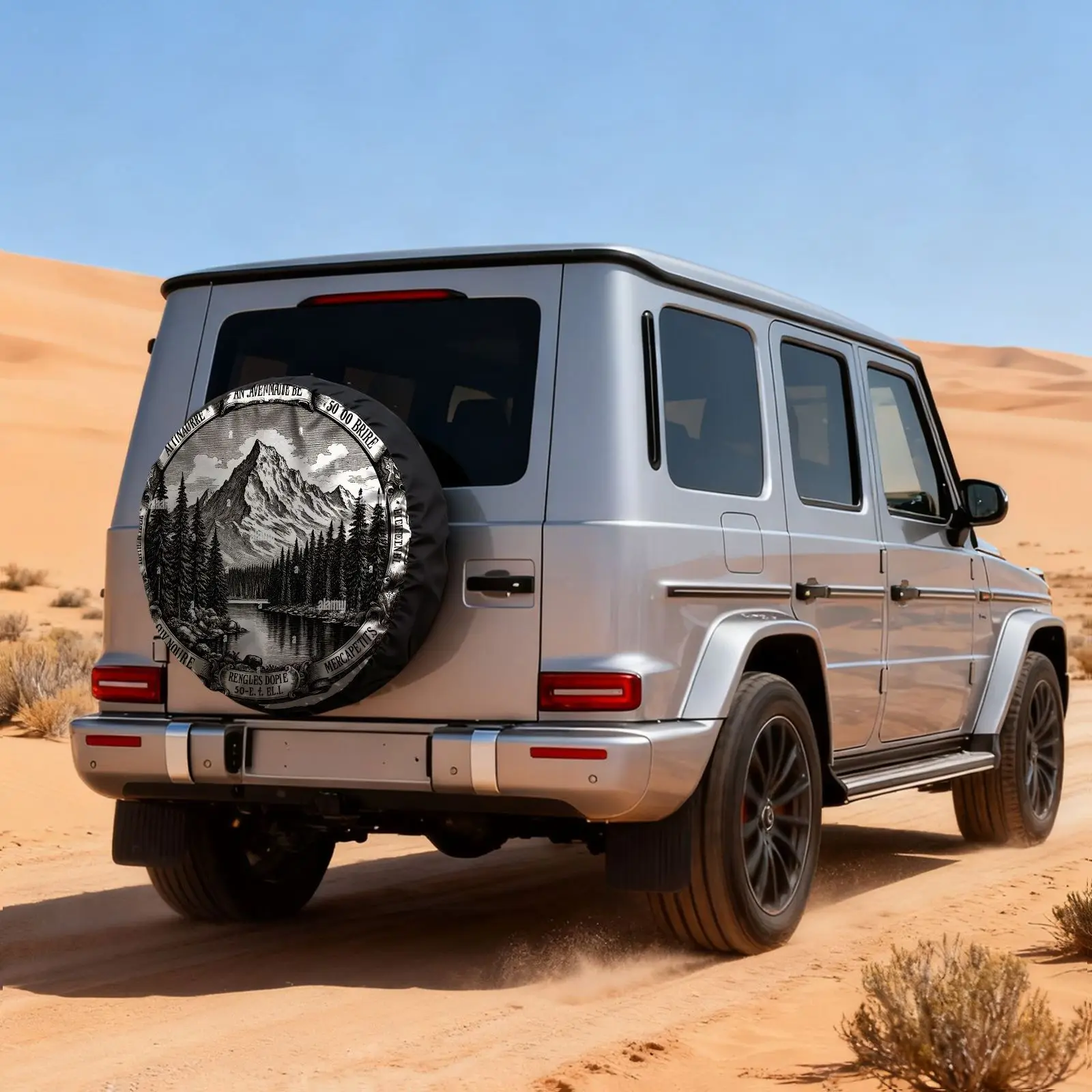 Vintage Landscape Tire Cover Polyester Durable Outdoor Camping Spare Wheel Protector