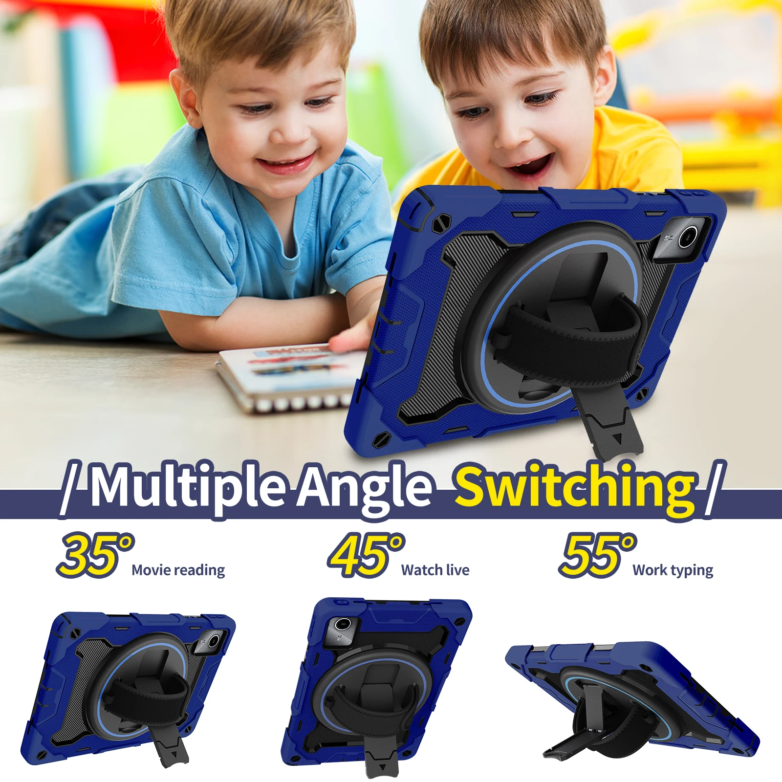 حافظة متينة دوارة بحزام يد ، 3 طبقات ، غطاء لينوفو أوكسباد ، علامة التبويب M11 ، حماية ، في ، ، من من من من من #3