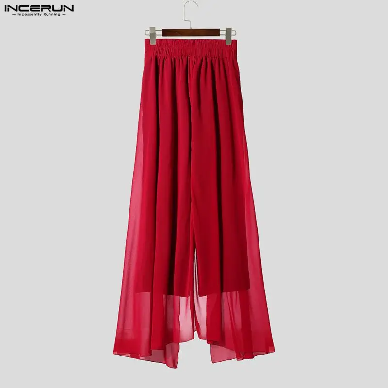 INCERUN الرجال السراويل شبكة المرقعة مرونة الخصر ركض غير النظامية السراويل الرجال الشارع الشهير موضة السراويل الطويلة غير رسمية شخصية #5