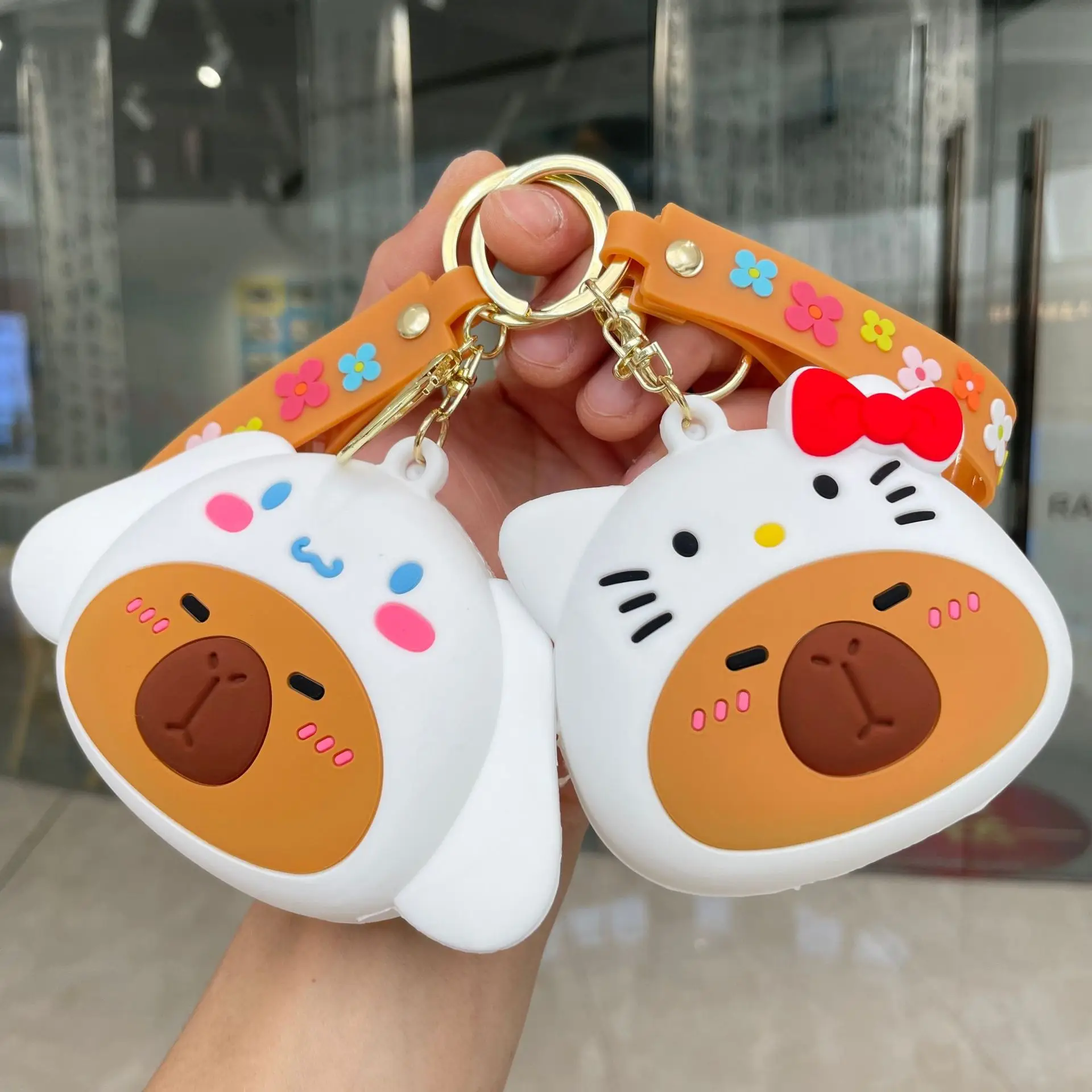 Kawaii Anime My Melody Cinnamoroll Sanrio Lovely Coin Purse Cute Cartoon Hello Kitty Kuromi Sweet Keychain Pendant Girls Gifts