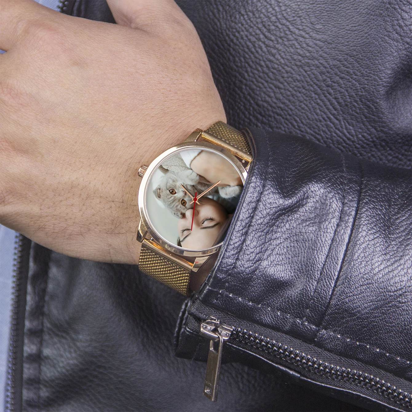 Men's Custom Rose Gold Quartz Watch