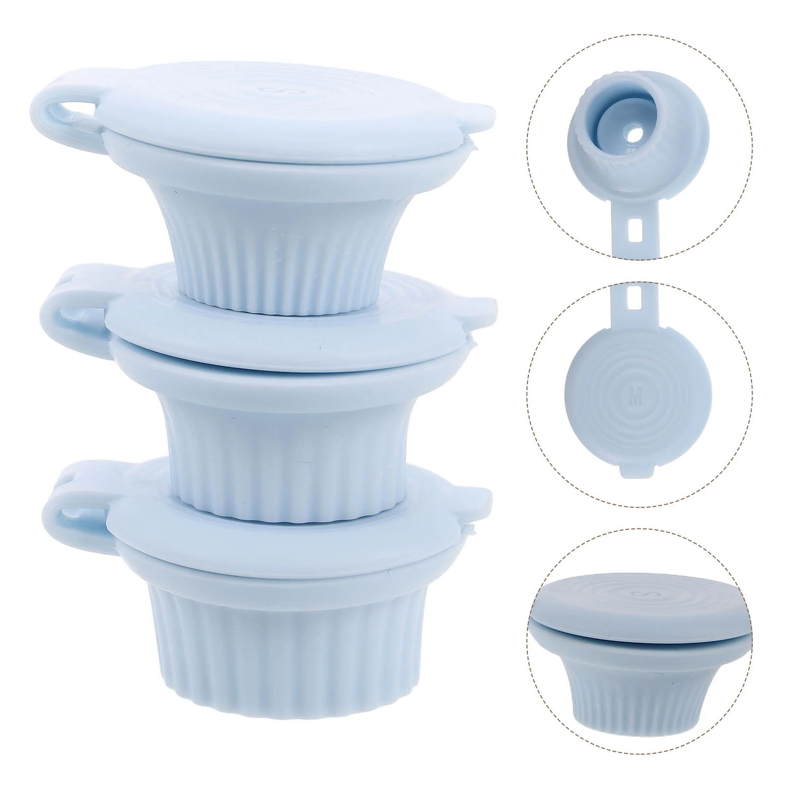 

3 Pcs Leak Proof Bottle Cap Bottles Top Lid Squeeze Condiment Caps Lotion Dispenser Travel Silicone Shower Gel Shampoo