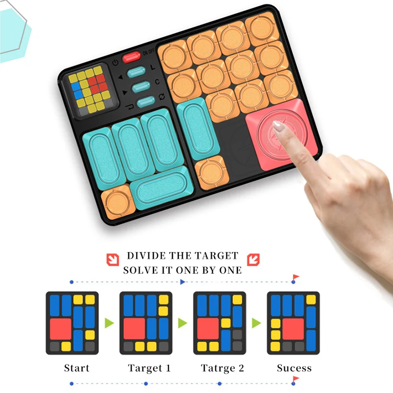 Neues Super Slide Huarong Road Smart Sensor Game 500+ Leveled Challenge Learning Puzzle Interaktives Spielzeug Intelligenter Abstandssensor