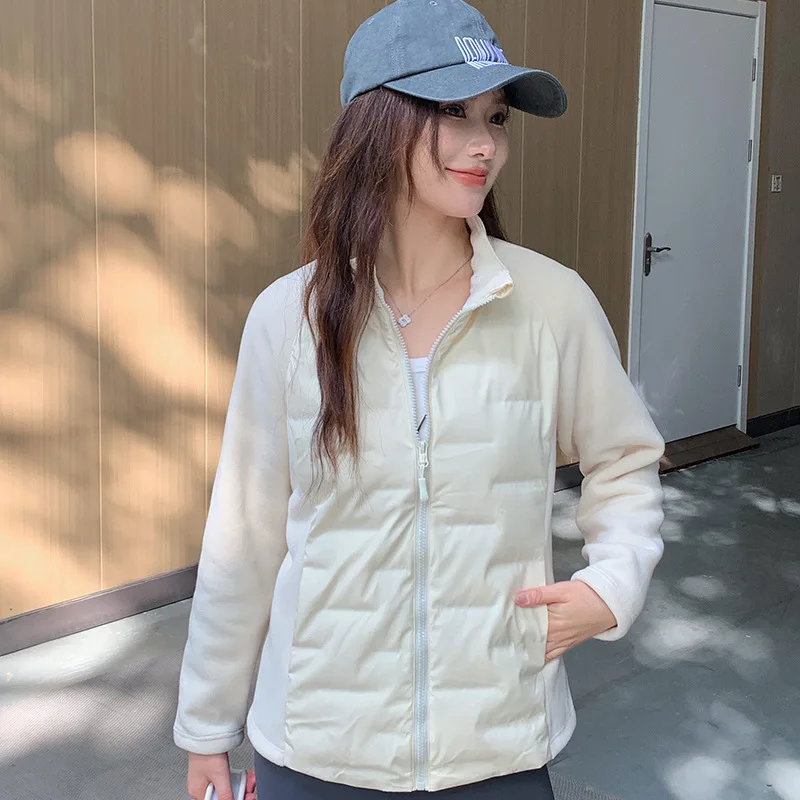 سترة رياضية جديدة للنساء في الخريف والشتاء مقاومة للبرد 90% من الصوف الأبيض للأسفل سترة دافئة للجري #4