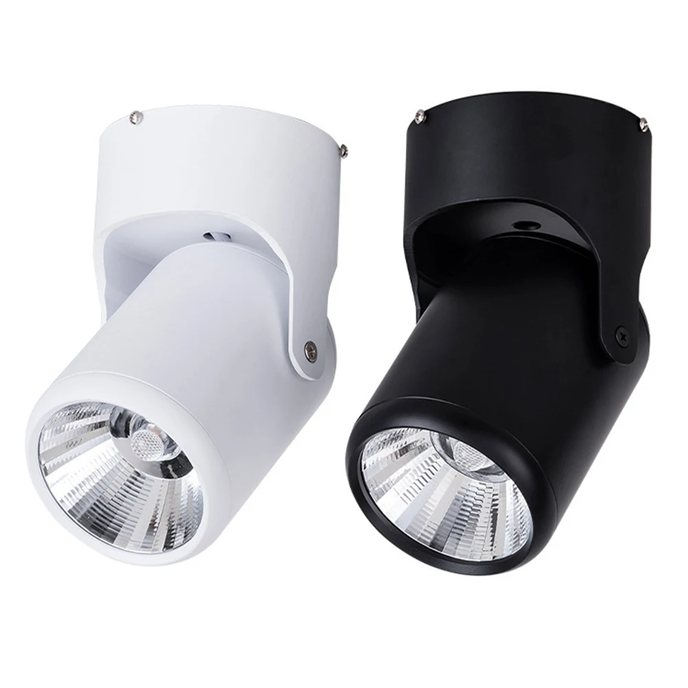 

Aluminum 7W Led Spotlight 85-265V Adjustable Wall Lamp Ceiling Downlight Rotatable 360° Surface Mounted Cob Lighting For Indoor