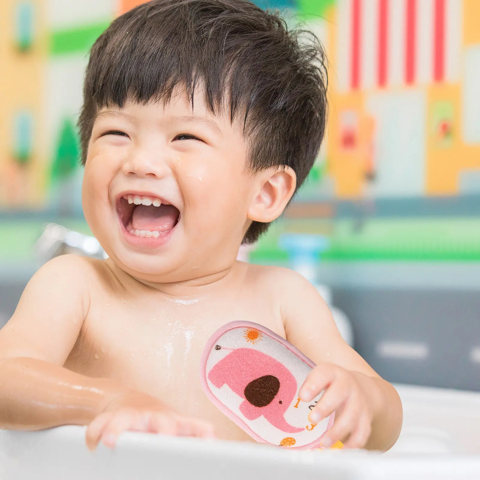 

Набор из 3 мягких хлопковых губок для купания малышей с мультяшным рисунком слона, идеально подходят для новорожденных и малышей, для душа и ухода за кожей