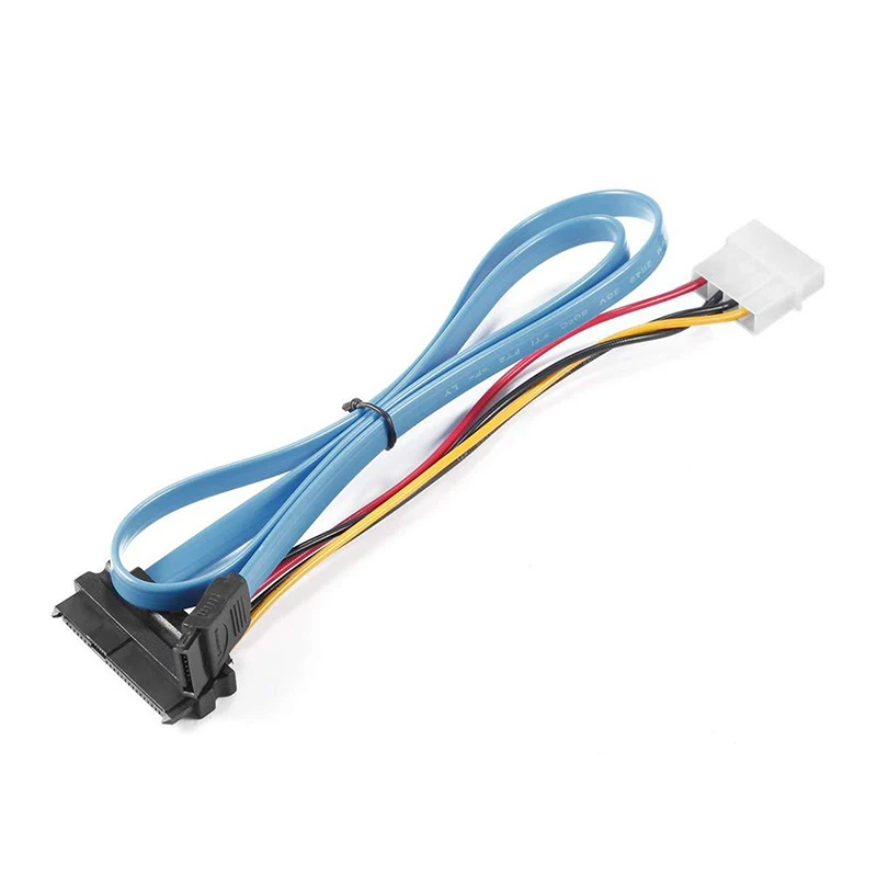 SAS 29Pin to SATA And 4Pin Molex Cable Coverter Wire Splitter SSD HDD Hard Drive Data Transfer Cord Extend Adapter for Computer