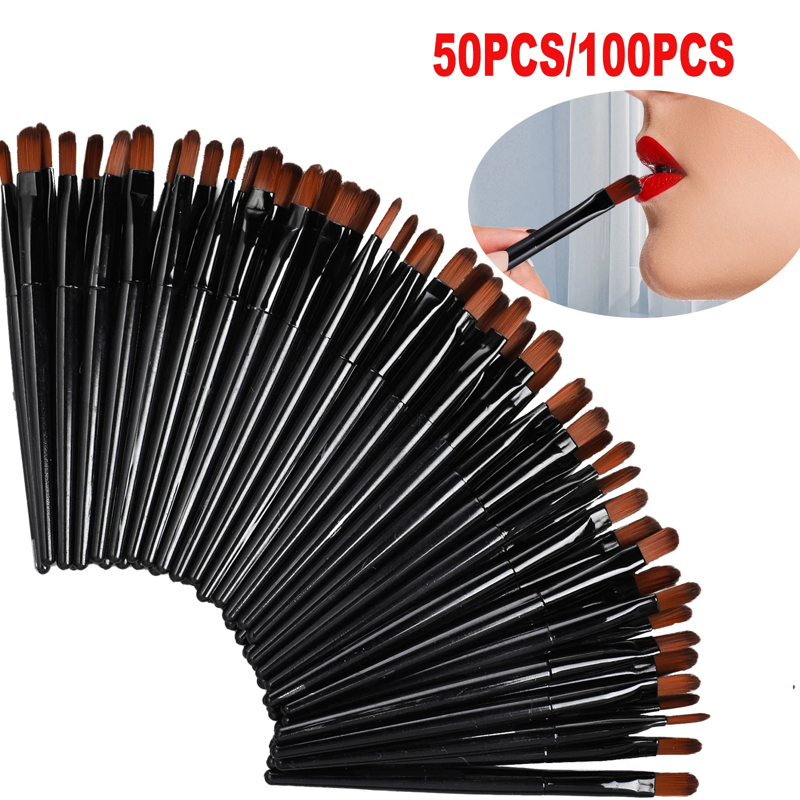 50/100Pcs 일회용 립 브러쉬 글로스 완드 애플리케이터 메이크업 화장품 브러쉬 립 라이너 브러쉬 아이 라이너 브러쉬 메이크업 도구