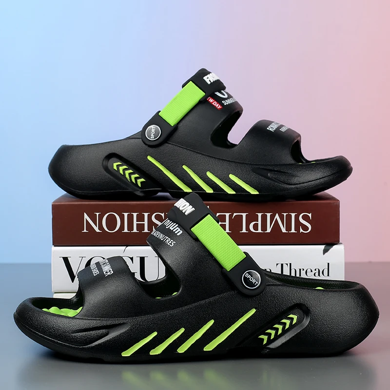 

ELUVA Men Slides Sandals Summer Lightweight Beach Shoes Soft Sole Comfortable Anti Slip Home Outdoor Slippers for Women Slides