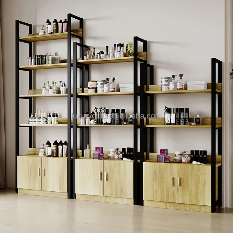 custom.Retail Store Cosmetic Makeup Product Floor Display Modern Cosmetics Display Nail Polish Cabinet New Designs Perfume