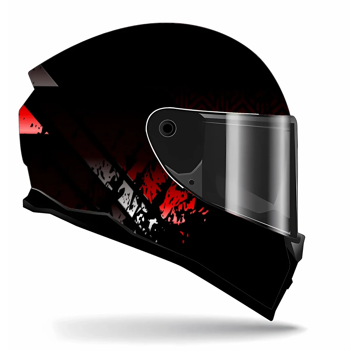 Abstract Red Black Full Helmet Wrap Sticker Motorcycle Helmet Racing Graphic Decal Vinyl Wrap Helmet Decor Sticker