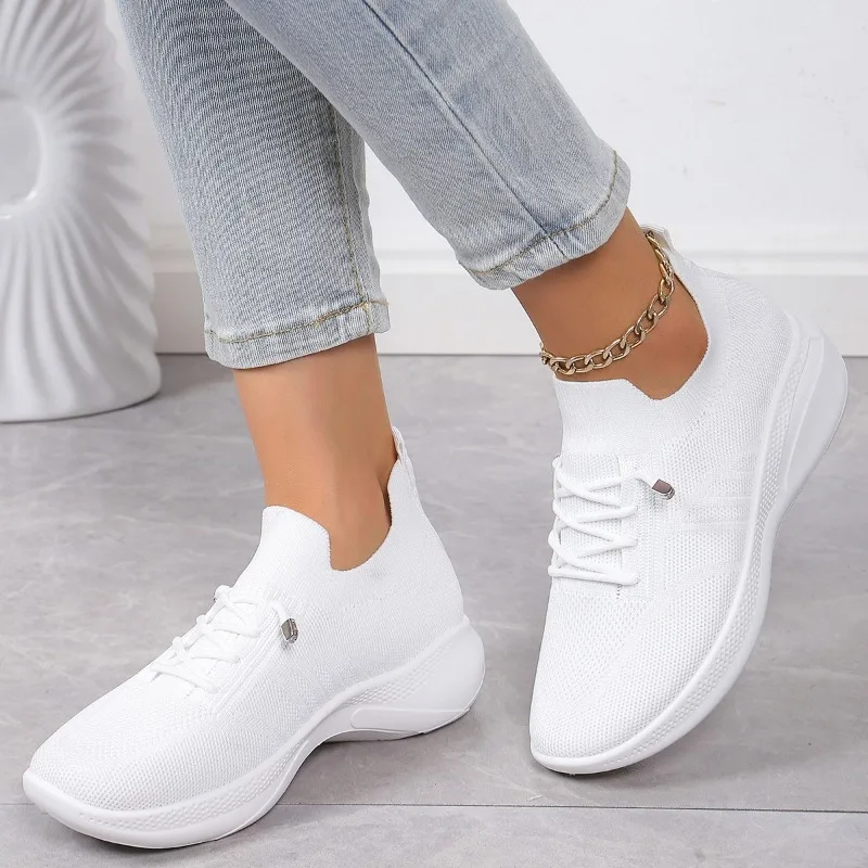 Shoes for Women 2024 New Solid Color Simple Women\'s White Sneakers Comfortable Breathable Female Tennis Shoes Zapatos De Mujer