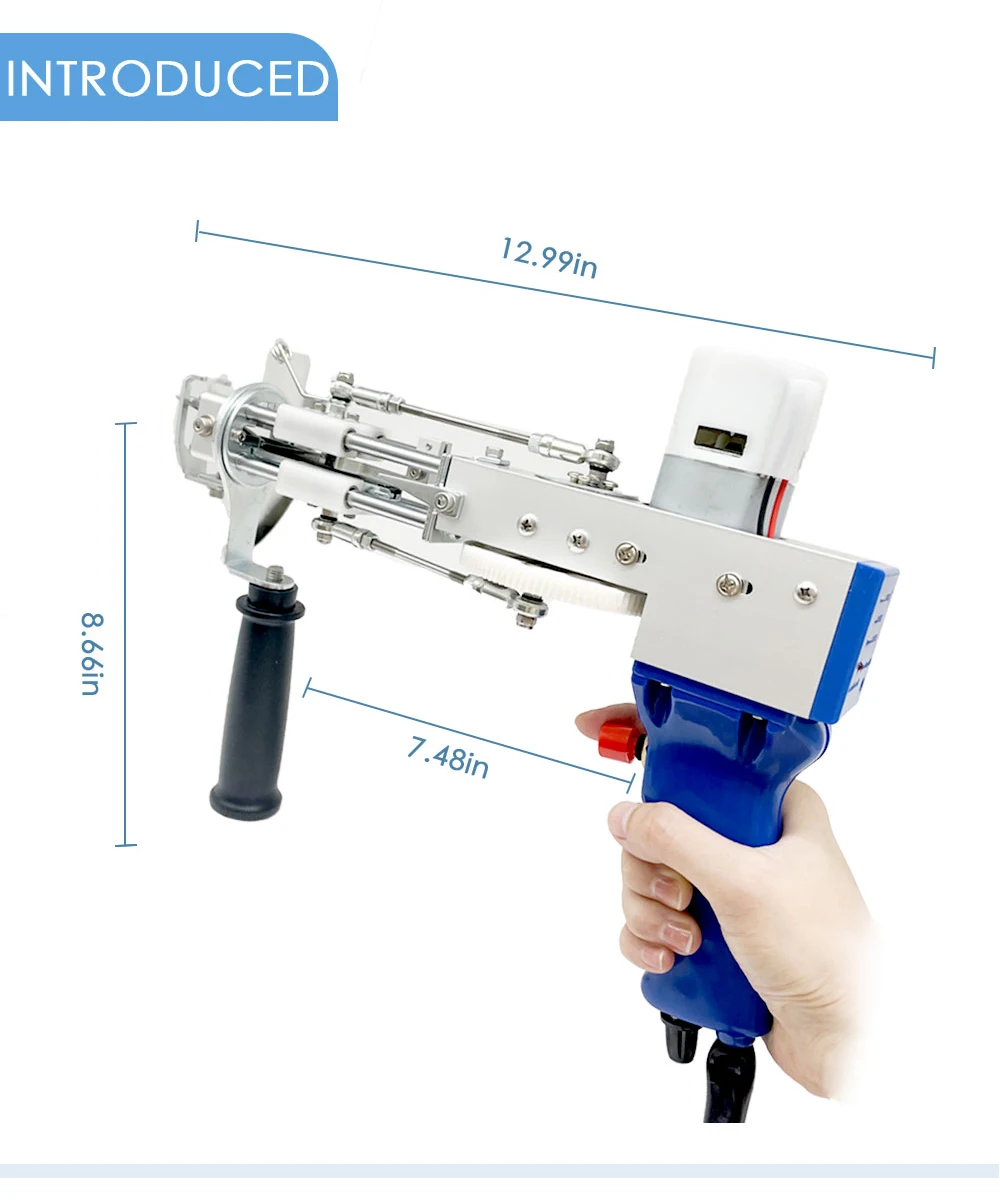 Tufting Gun 2 IN 1 Electric Carpet Tufting Gun Can Do Both Cut Pile and Loop Pile Hand Gun Carpet Weaving Flocking Power Tools