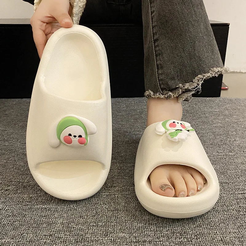 Cartoon Cute Slippers Women's Soft Bottom Super Light Shit Feeling Home Thick-Soled Sandals Women's