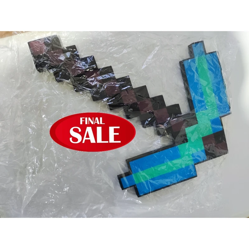 Espada de Diamante Azul de 20~45cm con Diseño de Minecraft, Juguete de Espuma EVA de Mi Mundo, Pala, Hacha y Pico de Steve, Juguetes Adorables para Cosplay y Regalo