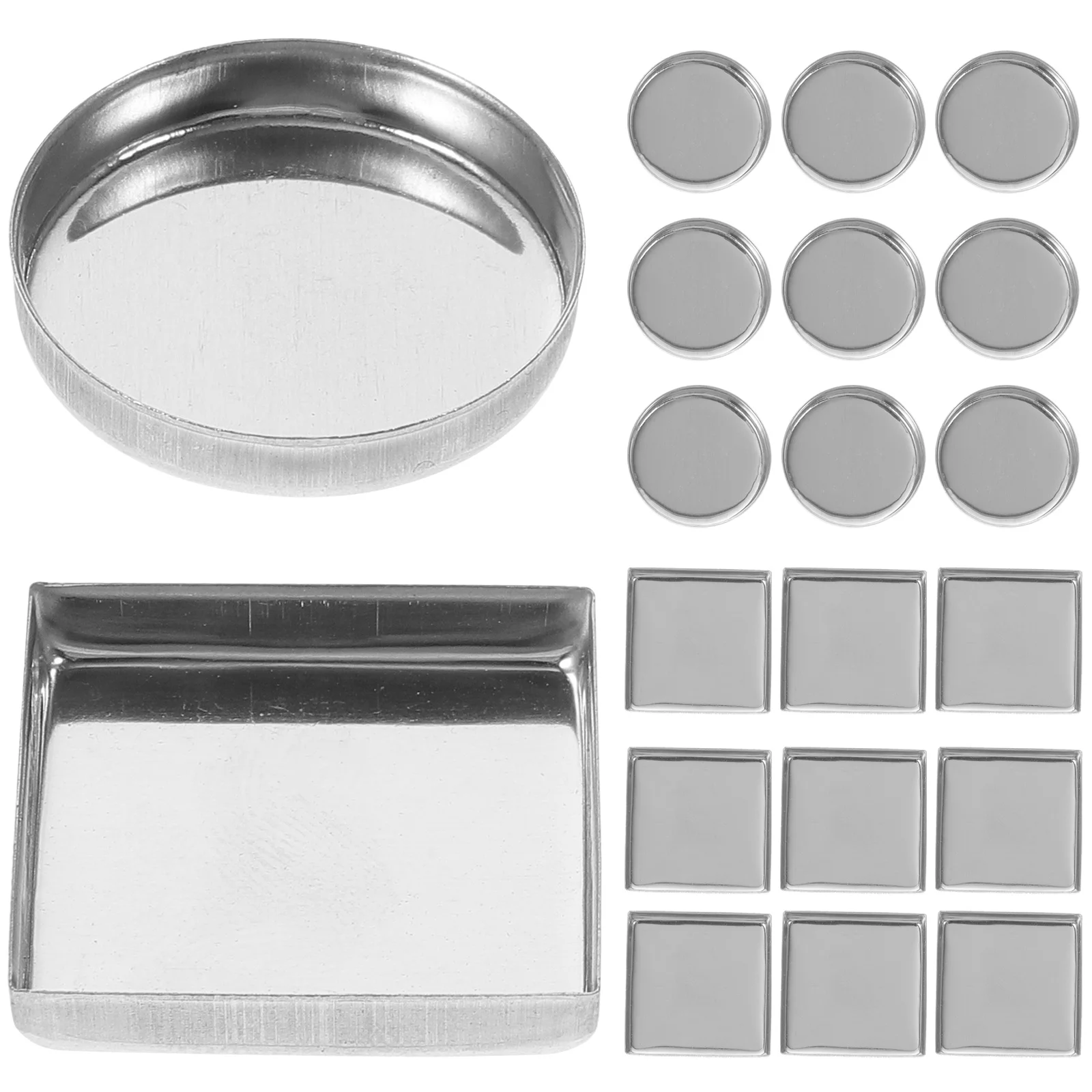 30 Pcs Aluminum Plate Eyeshadow Palette Empty Pan for Makeup Metal Container Square DIY