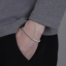 2mm Stainless Steel Silver Color Men Bracelet Simple Metal Braided Foxtail Chain Bracelet For Women Retro Jewelry Gift