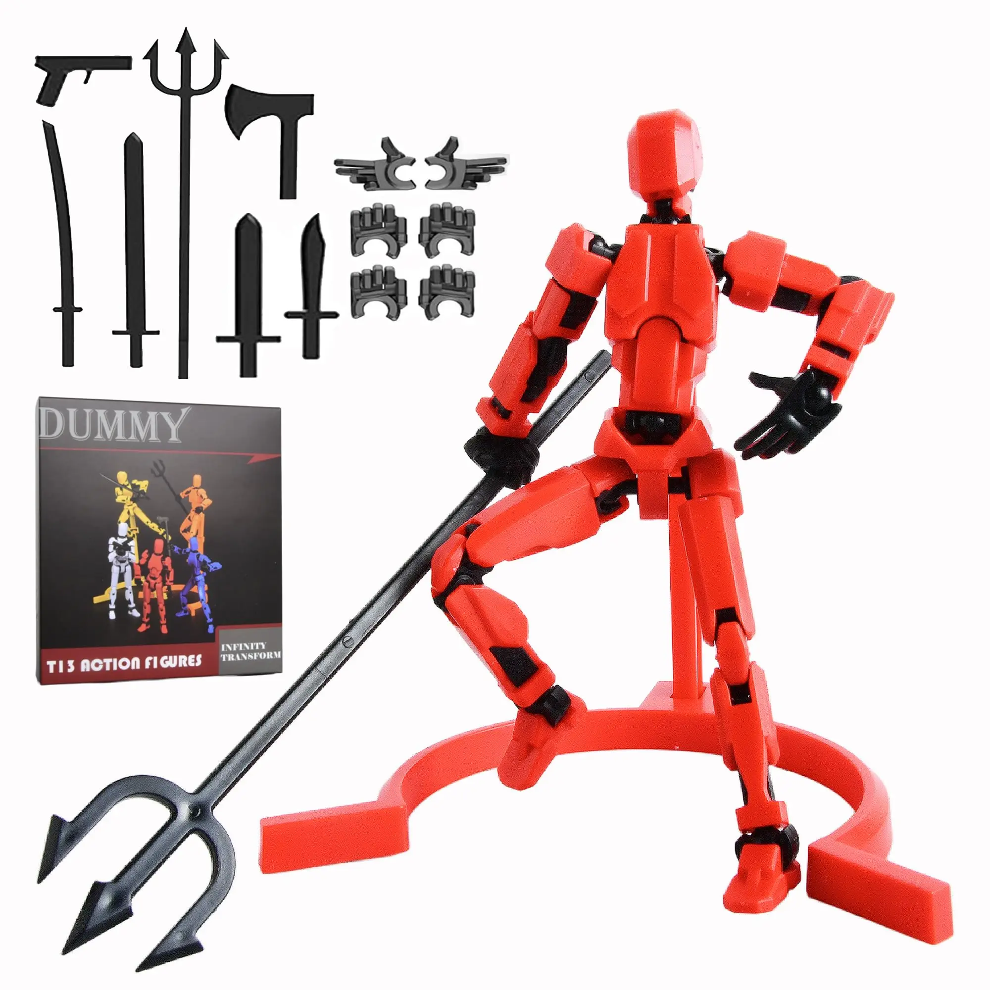 

T-13 Action Figure with Pose Stand,Anime Robot Building Toy Sets,Lucky Puppet Joints for Boys,Girls,Men,Women,Multi-Jointed Move