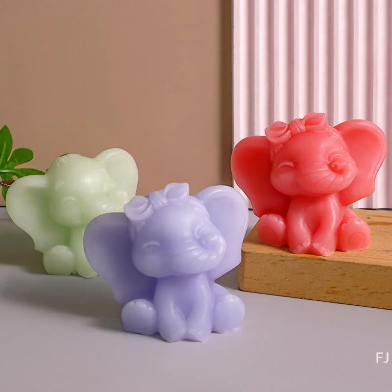 [YU]3D Elephant Candle Silicone Mould Animal Elephant Resin Craft Gypsum Mold DIY Kawaii Candles For Room Decor Birthday Gifts