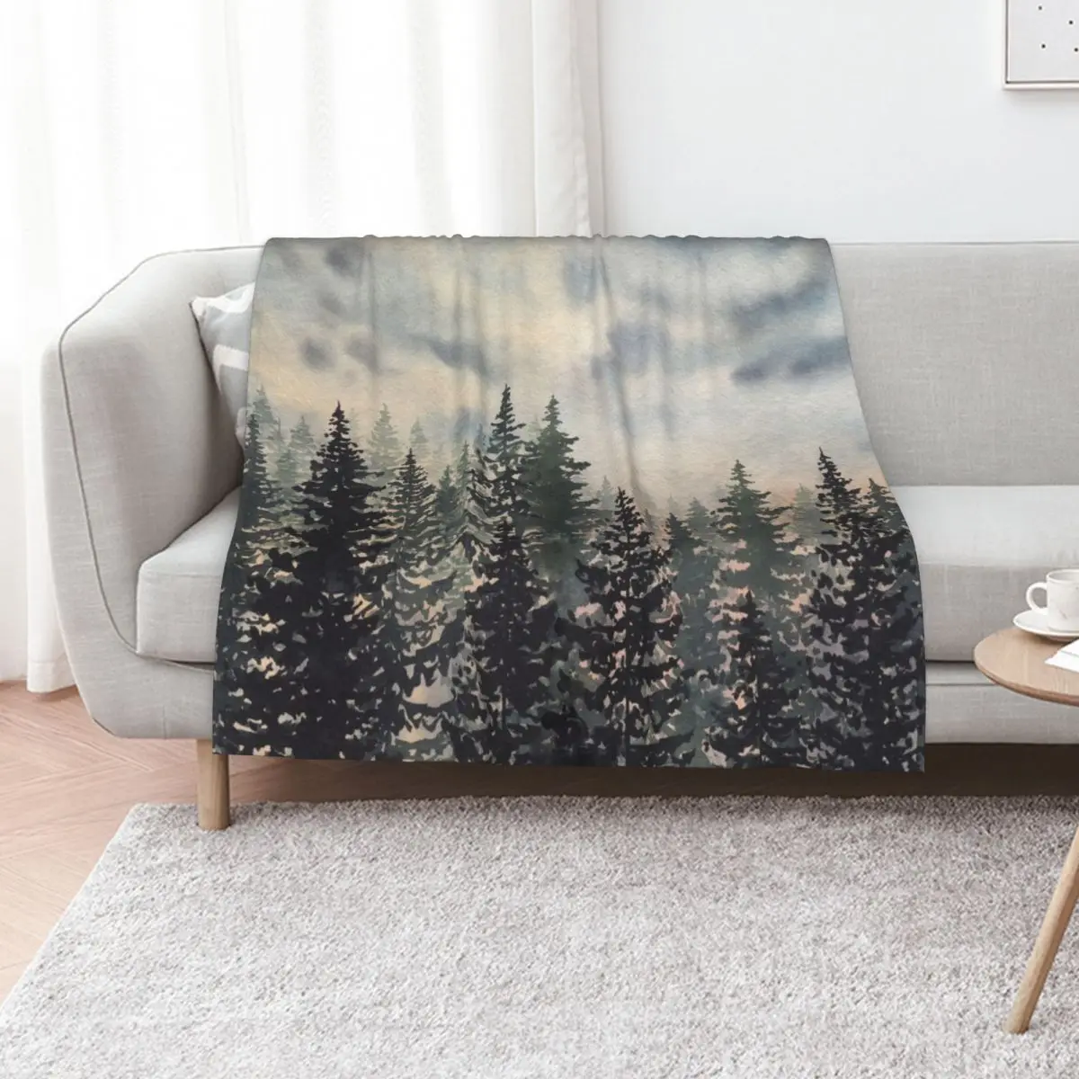 

Pine Trees Sunset Throw Blanket Warm blankets and throws warm for winter Thermals For Travel Blankets